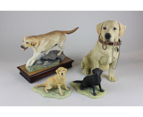 A Leonardo collection model of a Labrador 'Walkie's', an Albany fine china Labrador on wooden base and a pair of Border fine 