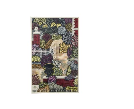 1952 London Transport Poster E W Fenton, original example depicting a garden by E W Fenton, with London Transport logo in bot