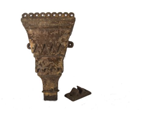 Cast Iron Drain Hopper and Track Chair, a large vintage painted example believed to be from a Railway building, of tapering f