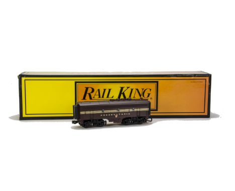 American 0 Gauge 3-rail F-3 Diesel Locomotive Set by Rail-King (MTH), in Pennsylvania ‘5-stripe’ maroon livery, comprising po
