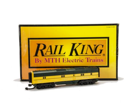 American 0 Gauge 3-rail E-3 Diesel Locomotive Set by Rail-King (MTH), in Chicago North-Western green/yellow, comprising power