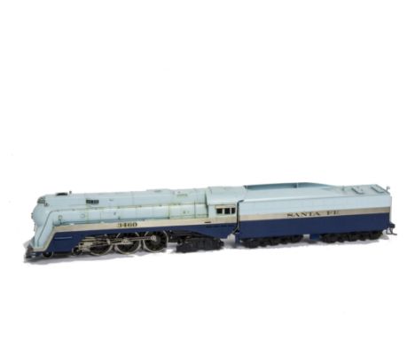 A Tenshodo H0 Gauge Limited Edition AT&SF ‘Blue Goose’ 4-6-4 Streamlined Steam Locomotive and Tender, LE no 322/400, built 19