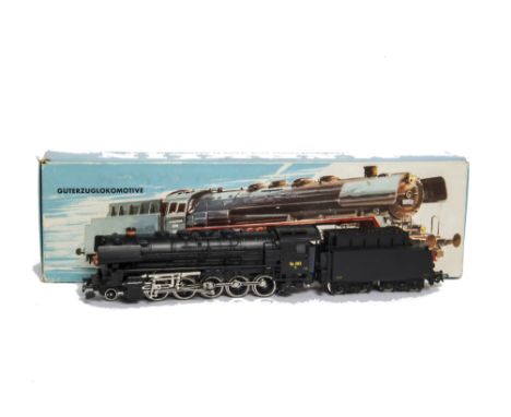 A Märklin H0 Gauge 3-rail ref 3045 NSB Steam Locomotive, a 2-10-0 and tender finished in Norwegian State Railways (NSB) black