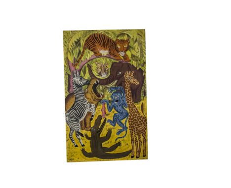 1948 London Transport Poster Shafig Shawki, original example depicting wild animals ‘London’s Open Air, No 4 Animals’ with Lo