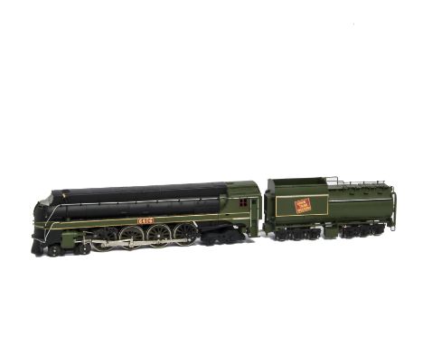 A Samhongsa H0 Gauge CNR/ Grand Trunk Western 4-8-4 Streamlined Steam Locomotive and Tender, in GTW green/black with gold lin