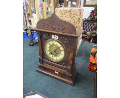 Art Nouveau oak mantel clock
