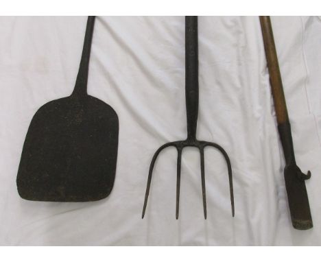 Grave diggers knife, Tanners tool for pealing bark &amp; muck fork