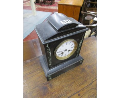 Slate mantle clock