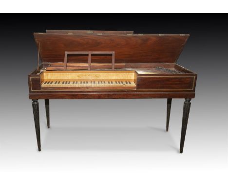 Y†  ERARD, PARIS; A 5 OCTAVE FF- F3 EARLY SQUARE PIANO1798, NUMBER 3915The mahogany case with inlaid brass mouldings, the fac