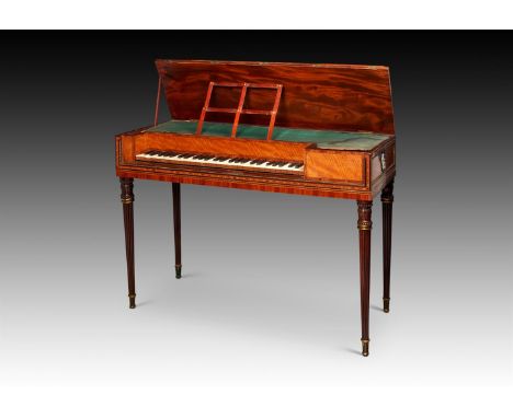 Y†  AN ENGLISH SQUARE PIANO CIRCA 1795 Possibly by Clementi, the satinwood and Kingwood crossbanded case inlaid with marquetr