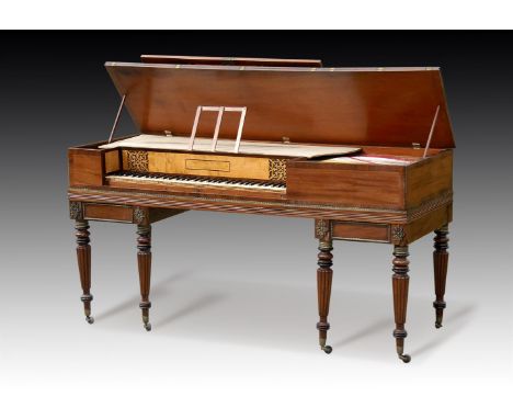 Y†  BROADWOOD, A 5 ½ OCTAVE SQUARE PIANO, NUMBER 190601815The mahogany case with crossbanding inlay, brass beading and decora