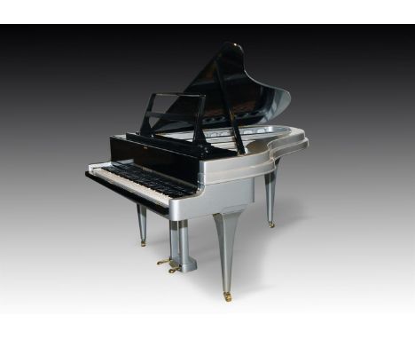 † RIPPEN, HOLLAND; A 6'2'' ALUMINIUM GRAND PIANOCIRCA 1965The case finished in metallic silver with black polyester finish to