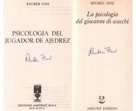 Fine, R. La psicologia del giocatore di scacchi. Mailand, Adelphi Edizioni, ca. 1976. 8°. 184 Seiten, 2 Bll. Orig. geheftet. 