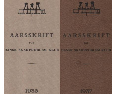 Dansk Skakproblem Klub. Aarsskrift for Dansk Skakproblem Klub. 6 Hefte in einem Band. Kopenhagen, Grafia, 1932 - 1937. 8°. Mi