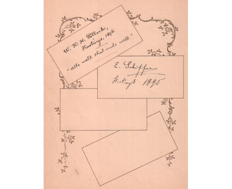 Pollock, William Henry Krause und Emanuel Schiffers. Autographenblatt mit 2 eigenhändigen Unterschriften. Blattgröße 16,5 x 2