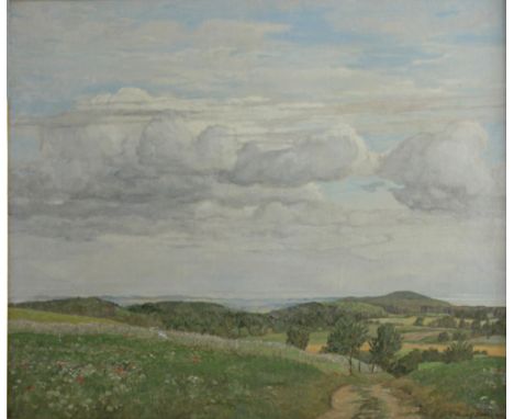 Sieck, Rudolf. “Bodenseelandschaft“. Ölgemälde auf Leinwand über Keilrahmen. Unten rechts signiert und datiert “R. Sieck 1910