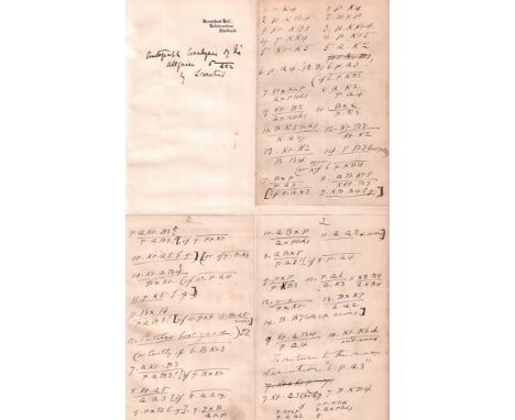 Löwenthal, Johann Jacob. Eigenhändig von J. J. Löwenthal geschriebene Notationen mit einer Analyse zu “Allgaier 5 / 2 K 2”, c