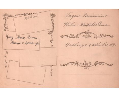 Marco, Georg, Henry Edward Bird und Beniamino Vergani. Autographenblatt mit 3 eigenhändigen Unterschriften. Blattgröße 16,5 x