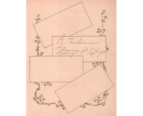 Teichmann, Richard. Autographenblatt mit eigenhändiger Unterschrift von Richard Teichmann aus dem Jahr 1895. Blattgröße 16,5 