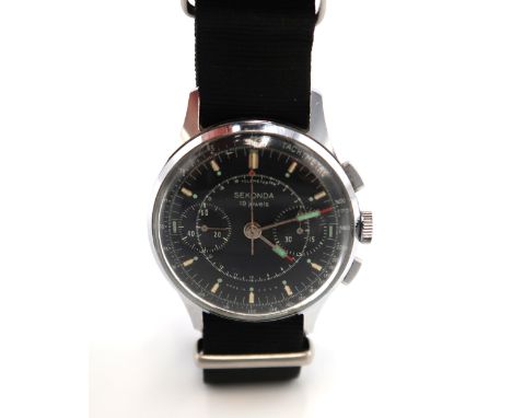 A vintage Sekonda Poljot 3017 Strela chronograph watch, good working order