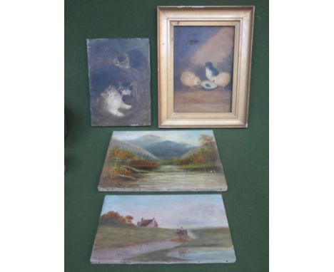 Four various vintage oil on canvases, all signed Sherman 