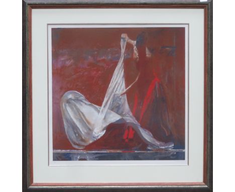 Robert Heindel - Framed pencil signed silkscreen print - Protecting Veil No. 10. Limited Edition No. 97/185. Approx. 76cms x 