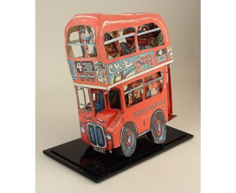 Red Grooms, American (born 1937) Circa 1984 3D Lithograph Construction "London Transport" in Acrylic Display Box. Signed. A c
