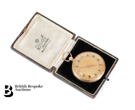 A Swiss 18ct open faced pocket watch, Sim Gounouilhou Sur Le Quai Neufen&nbsp; l'Isle nr 241 Gen&egrave;ve, nr 13410. The wat