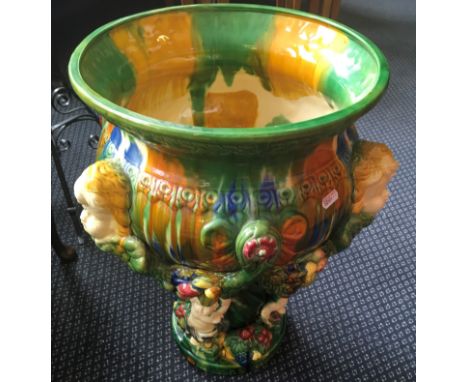 A large Majolica style planter.