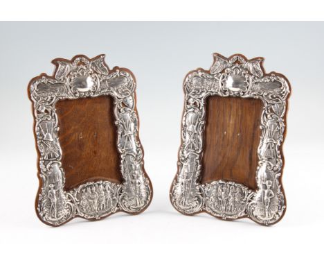 Two Victorian silver fronted photograph frames, both depicting scenes from the Boer War, both hallmarked Chester 1900, with m