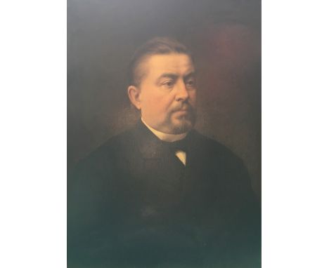 K. WINDHAUSSE. Framed, unglazed, signed oil board, portrait of a man, dated 1884, 78cm x 98cm.