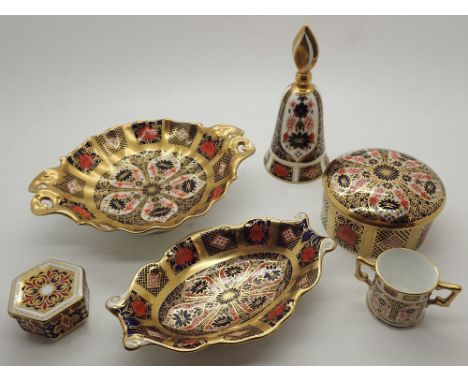 Six items of Royal Crown Derby mostly in the 1128 pattern ( first quality )