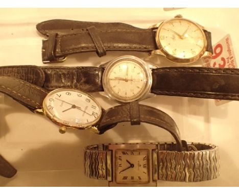 Four vintage gents mechanical wristwatches