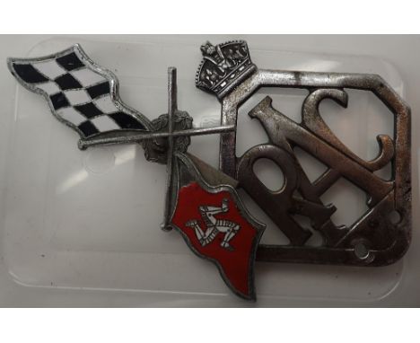 1948 RAC badge and vintage Isle of Man TT enamel badge