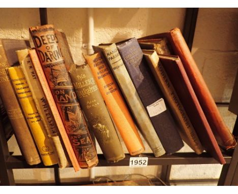 Shelf of mixed subject vintage books 