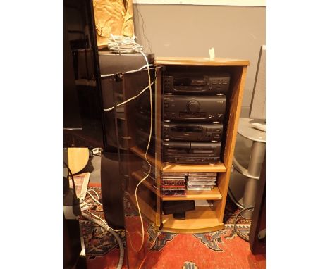 Technics stereo stacking system amplifier tape deck and disc player and tuner