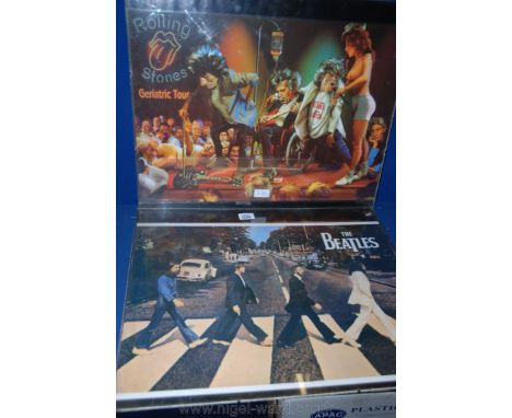 Two Prints ''Abbey Road Beatles'' and Rolling Stones Geriatric Tour