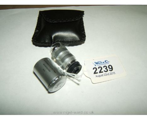 A Collector's Cased LED Illuminated 60X  Magnification Lens & UV Lamp.