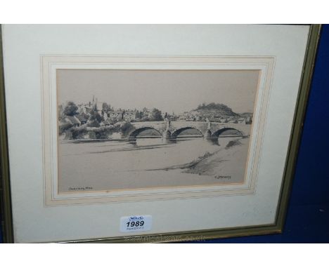 A Print of Caerleon Bridge by E.J. Mayberry, 9'' x 6''
