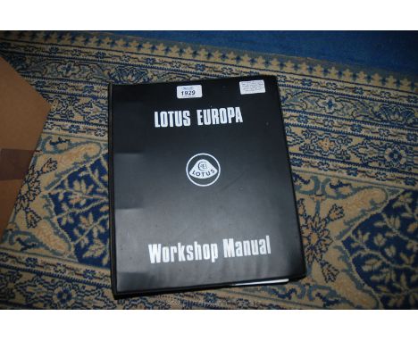An Original Lotus Europa ( Both Twin Cam & Special Variants) Workshop Manual Issued in Black Plastic Covered Loose Leaf Forma