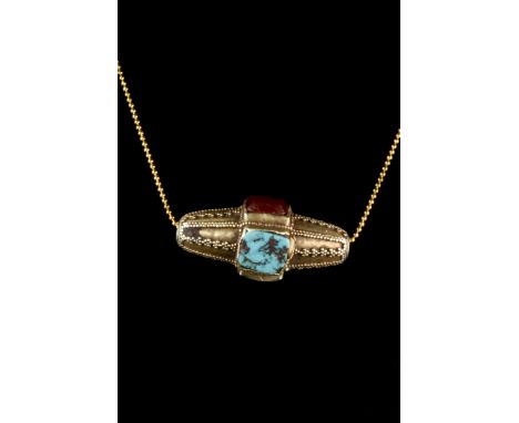 Ca. 1100-1200 AD A beautiful gold bead of biconical form intricately decorated with granulation designs and alternating cells