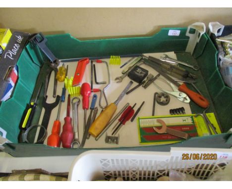 Tray containing various tools