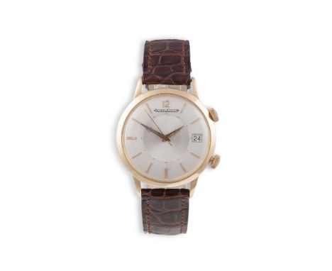 AN 18K 'MEMOVOX' AUTOMATIC ALARM WRISTWATCH, BY JAEGER-LECOULTRE, CIRCA 1960Automatic movement, silvered dial with applied gi