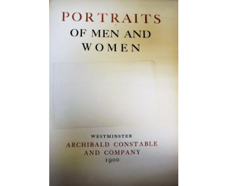 GRANBY, VIOLET, MARCHIONESS OF "Portraits of Men and Women", published Archibald Constable & Company Westminster 1900, tooled