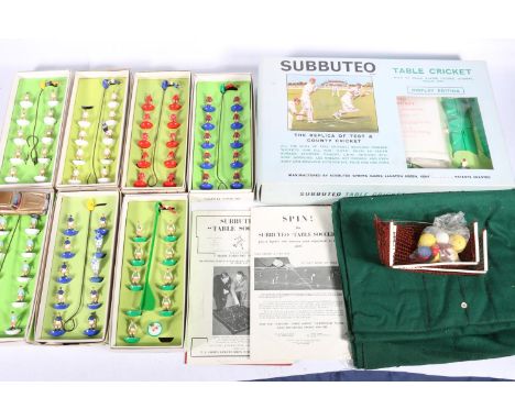 Subbuteo, a Table Cricket boxed set, football teams including Manchester City, Wales, Hibernian, Rangers, Celtic, Leeds, etc.