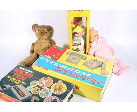 Vintage toys to include Pelham puppet Pinocchio boxed, Prinztronic Micro Ten deluxe colour tv game boxed, Eurotoys 6300 Inter