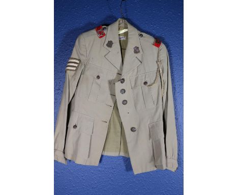 South African Army uniform, a summer jacket with label 'H Carelsen', the epaulettes with WAAS VLHD slides (Womens Auxiliary A