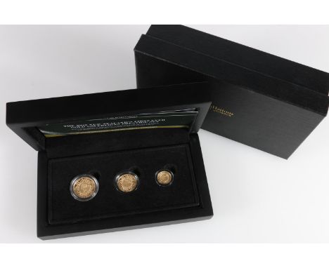 NEW ZEALAND Elizabeth II gold proof three-coin set 2019 'New Zealand's First Ever Gold Sovereigns Prestige Set' comprising so