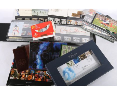 GB presentation pack mint stamps spanning 1978-1996 (~£65 FV), 1997 and 1998 mint stamp year albums, Royal Mail Millennium Mo