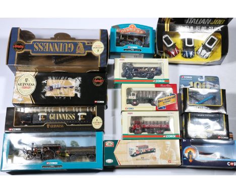 Corgi diecast model vehicles to include CC99138 The Italian Job Mini three pieces set, 59565 Volvo Rigid Lorry and Commer Fla